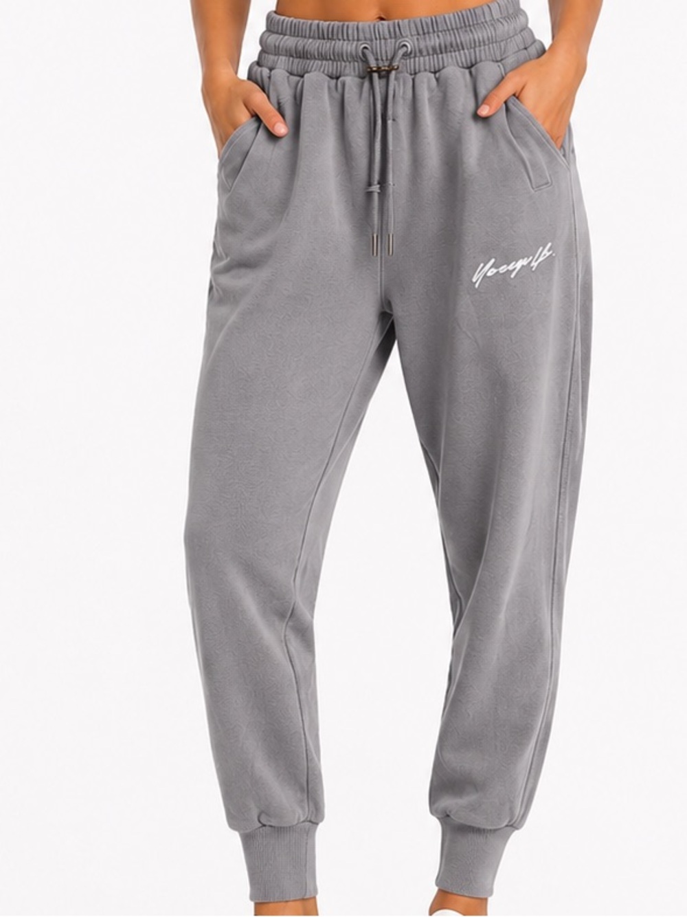 YoungLA Size Small Men's Gray Jogger Sweatpants with Drawstring Waist